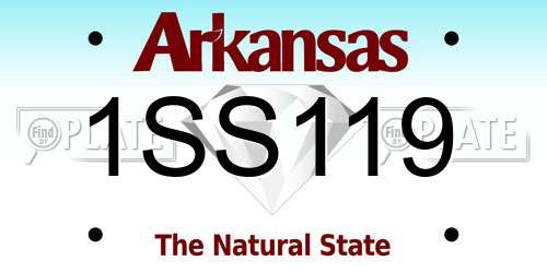 1SS119 Arkansas License Plate