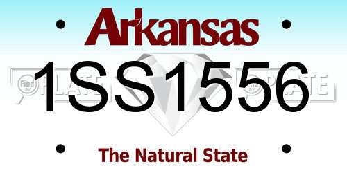 1SS1556 Arkansas License Plate