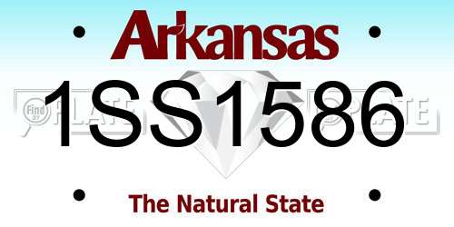 1SS1586 Arkansas License Plate