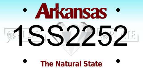 1SS2252 Arkansas License Plate