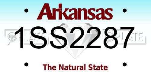1SS2287 Arkansas License Plate