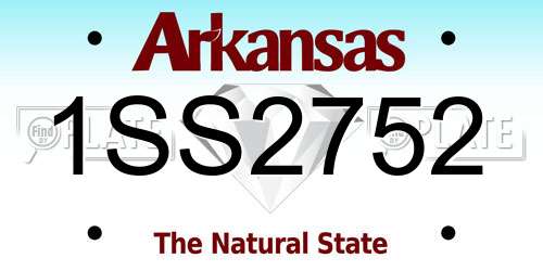1SS2752 Arkansas License Plate