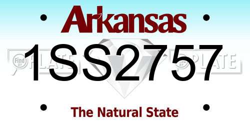 1SS2757 Arkansas License Plate