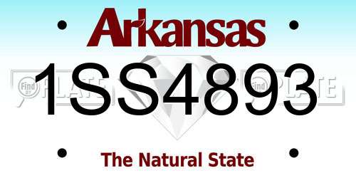 1SS4893 Arkansas License Plate
