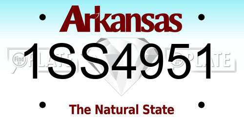 1SS4951 Arkansas License Plate