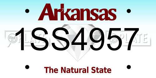 1SS4957 Arkansas License Plate