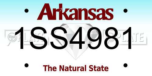 1SS4981 Arkansas License Plate