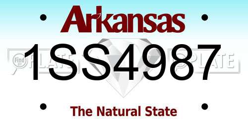 1SS4987 Arkansas License Plate