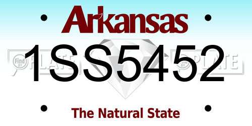 1SS5452 Arkansas License Plate