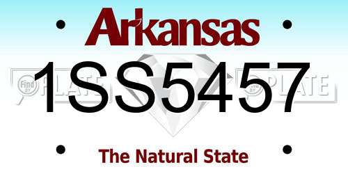 1SS5457 Arkansas License Plate