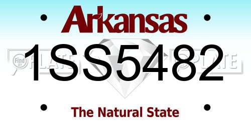 1SS5482 Arkansas License Plate