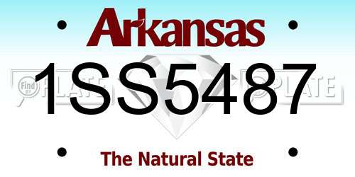 1SS5487 Arkansas License Plate