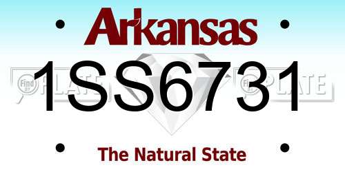 1SS6731 Arkansas License Plate