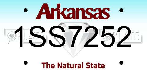 1SS7252 Arkansas License Plate