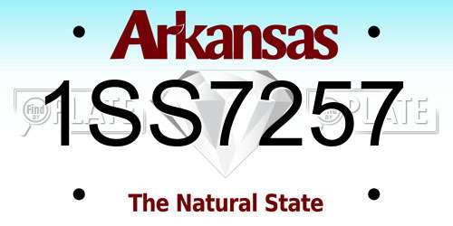 1SS7257 Arkansas License Plate