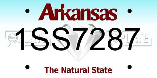 1SS7287 Arkansas License Plate