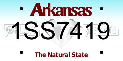 1SS7419 Arkansas License Plate