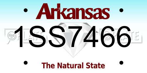 1SS7466 Arkansas License Plate