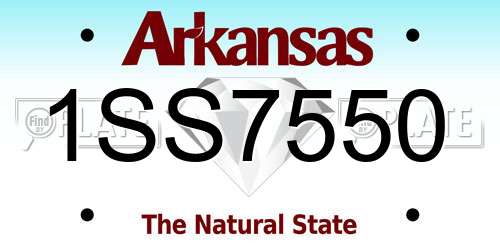 1SS7550 Arkansas License Plate