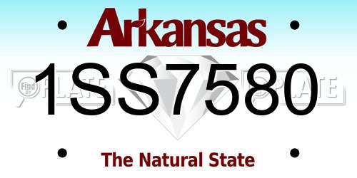 1SS7580 Arkansas License Plate