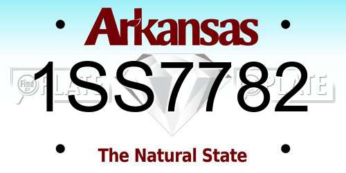 1SS7782 Arkansas License Plate
