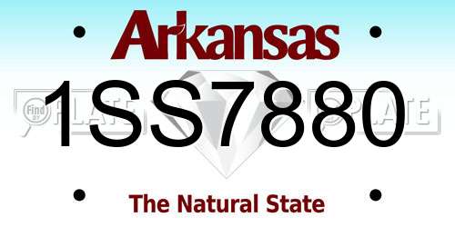 1SS7880 Arkansas License Plate