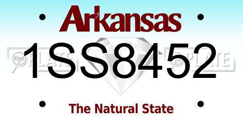 1SS8452 Arkansas License Plate