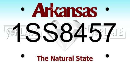 1SS8457 Arkansas License Plate