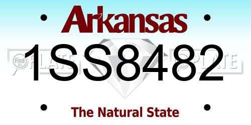 1SS8482 Arkansas License Plate