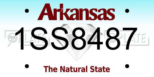 1SS8487 Arkansas License Plate