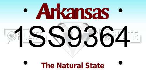 1SS9364 Arkansas License Plate