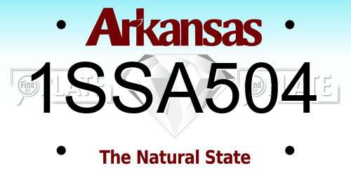 1SSA504 Arkansas License Plate