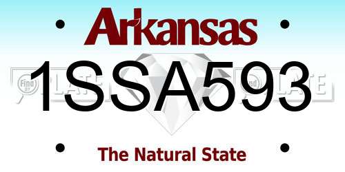 1SSA593 Arkansas License Plate