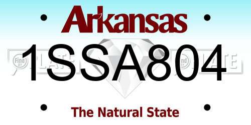 1SSA804 Arkansas License Plate