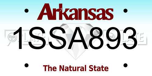 1SSA893 Arkansas License Plate