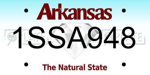 1SSA948 Arkansas License Plate