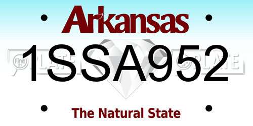 1SSA952 Arkansas License Plate