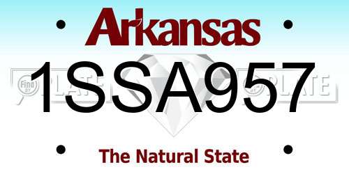 1SSA957 Arkansas License Plate