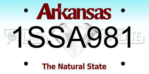 1SSA981 Arkansas License Plate