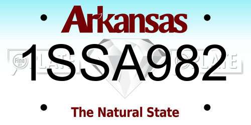 1SSA982 Arkansas License Plate