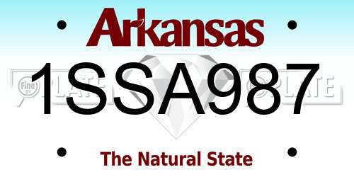 1SSA987 Arkansas License Plate