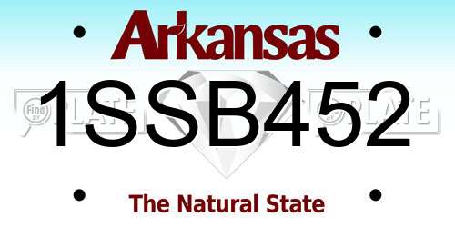 1SSB452 Arkansas License Plate