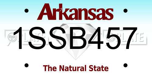 1SSB457 Arkansas License Plate