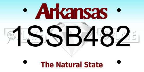 1SSB482 Arkansas License Plate