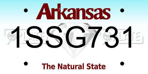 1SSG731 Arkansas License Plate
