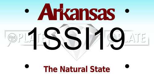 1SSI19 Arkansas License Plate