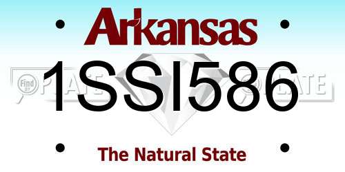 1SSI586 Arkansas License Plate