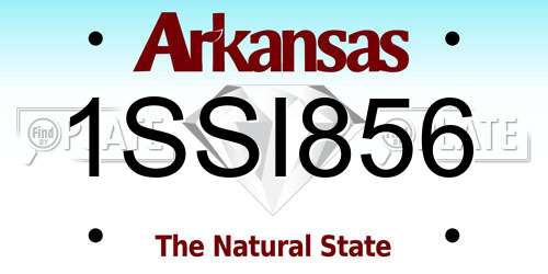 1SSI856 Arkansas License Plate