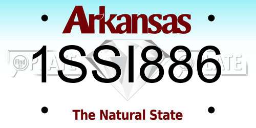 1SSI886 Arkansas License Plate
