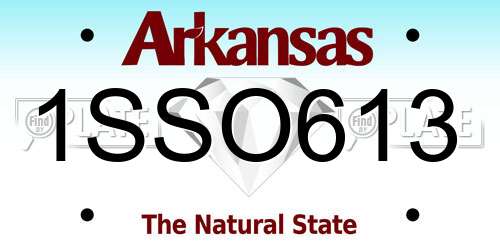 1SSO613 Arkansas License Plate